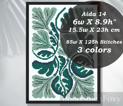 Abstract Leaves Cross Stitch Pattern