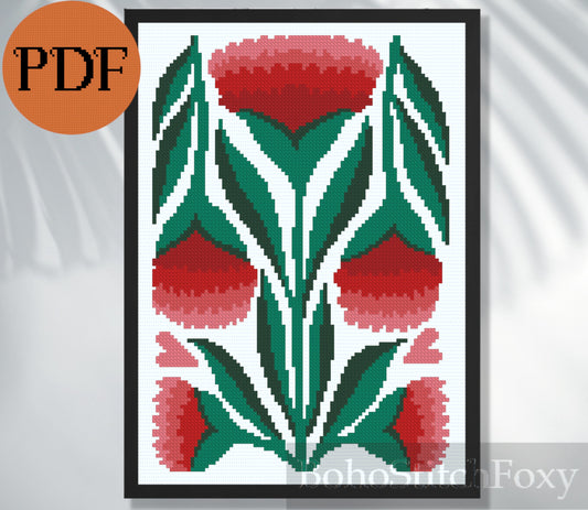 Abstract Thistle Cross Stitch Pattern