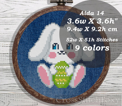 Adorable Easter Bunny cross stitch pattern