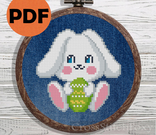 Adorable Easter Bunny cross stitch pattern