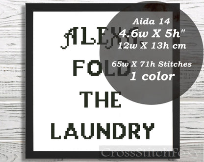 Alexa, Fold The Laundry cross stitch pattern