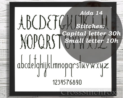 Alphabet cross stitch pattern