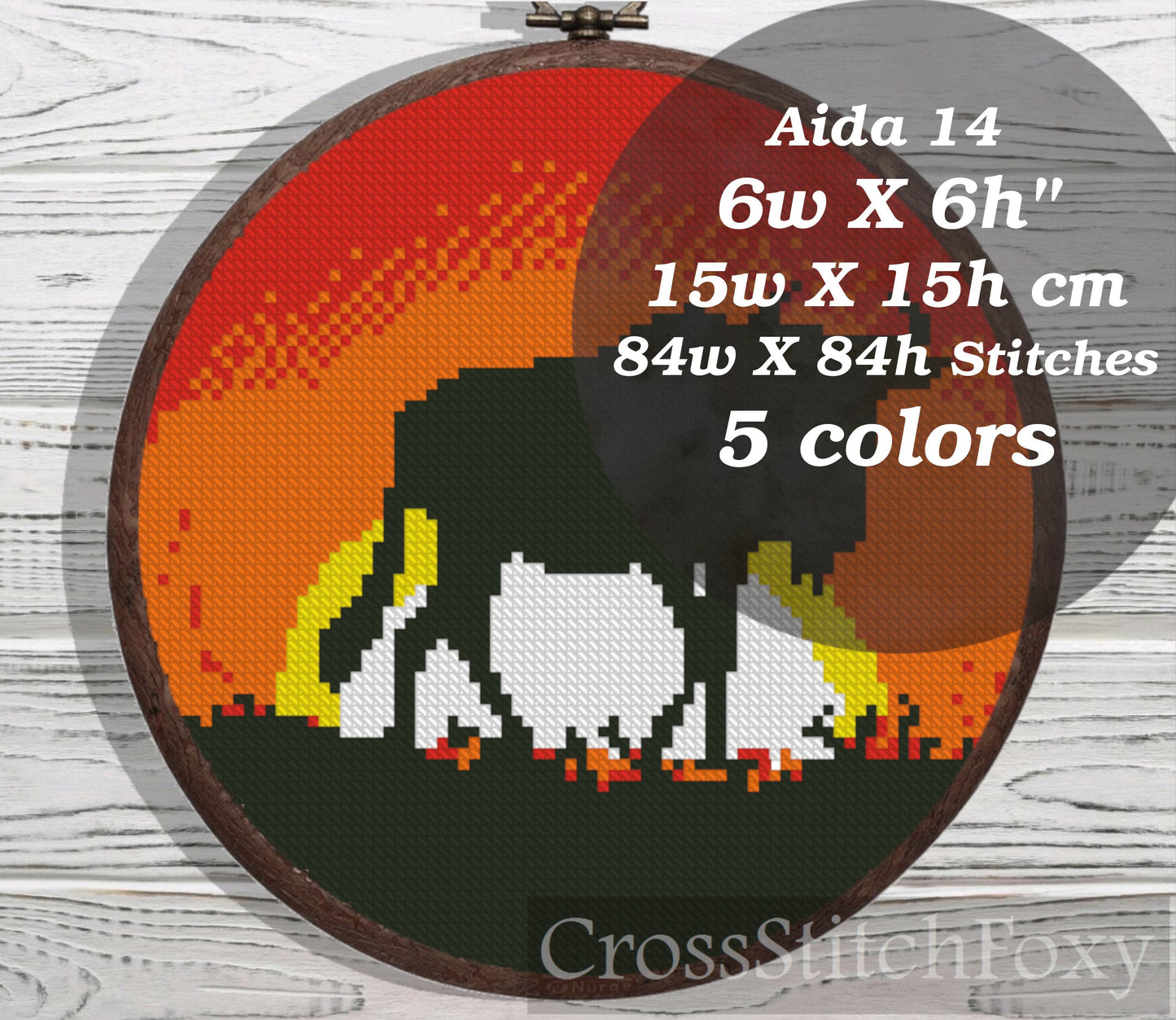 Antelope on sunset cross stitch pattern