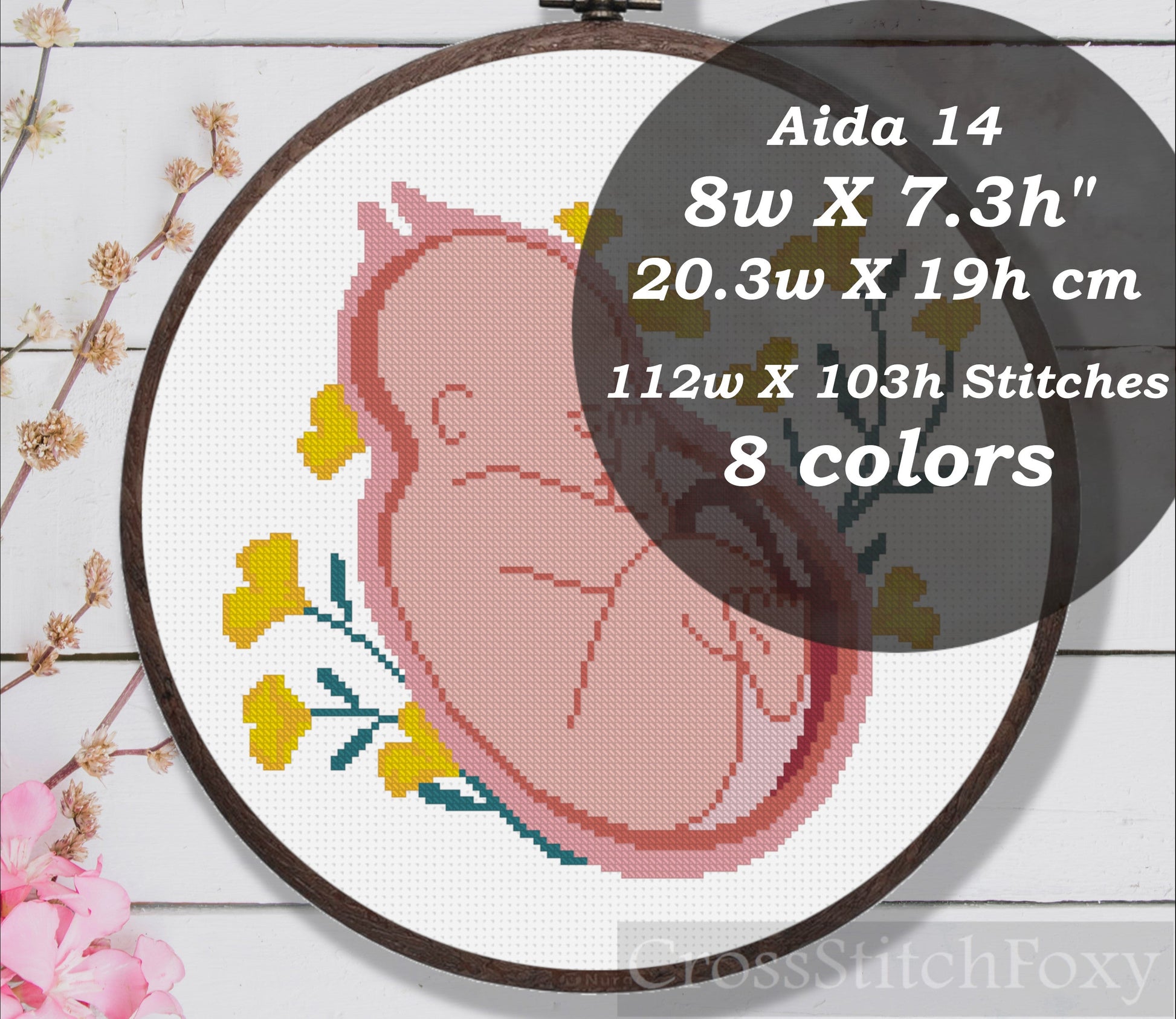 Baby birth cross stitch pattern