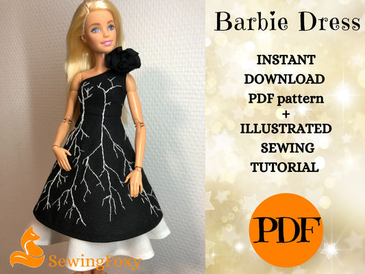 Barbie Doll Red Dress Sewing Pattern – Cross Stitch Foxy