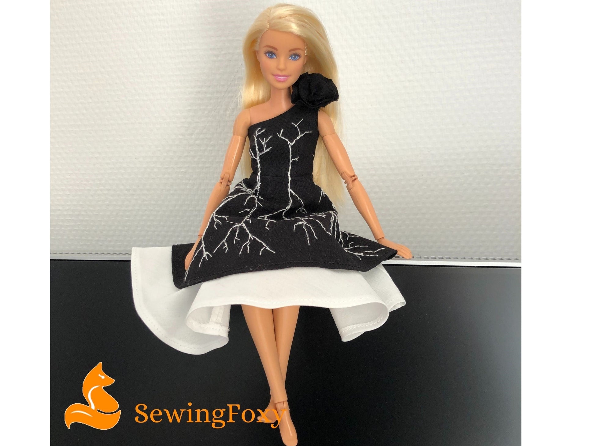 Barbie Doll Black White Dress Sewing Pattern