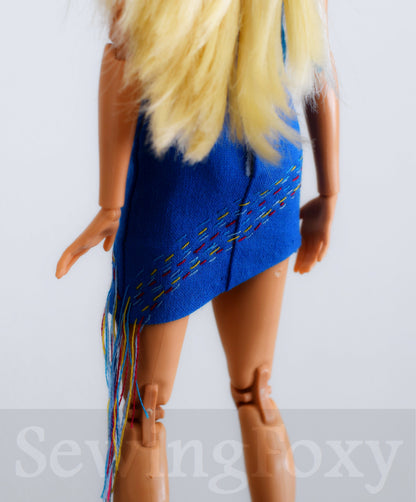 Barbie Doll Blue Dress Sewing Pattern