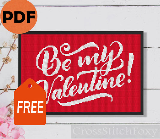 Be My Valentine cross stitch pattern FREE