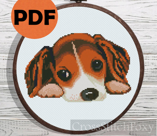 Beagle cross stitch pattern