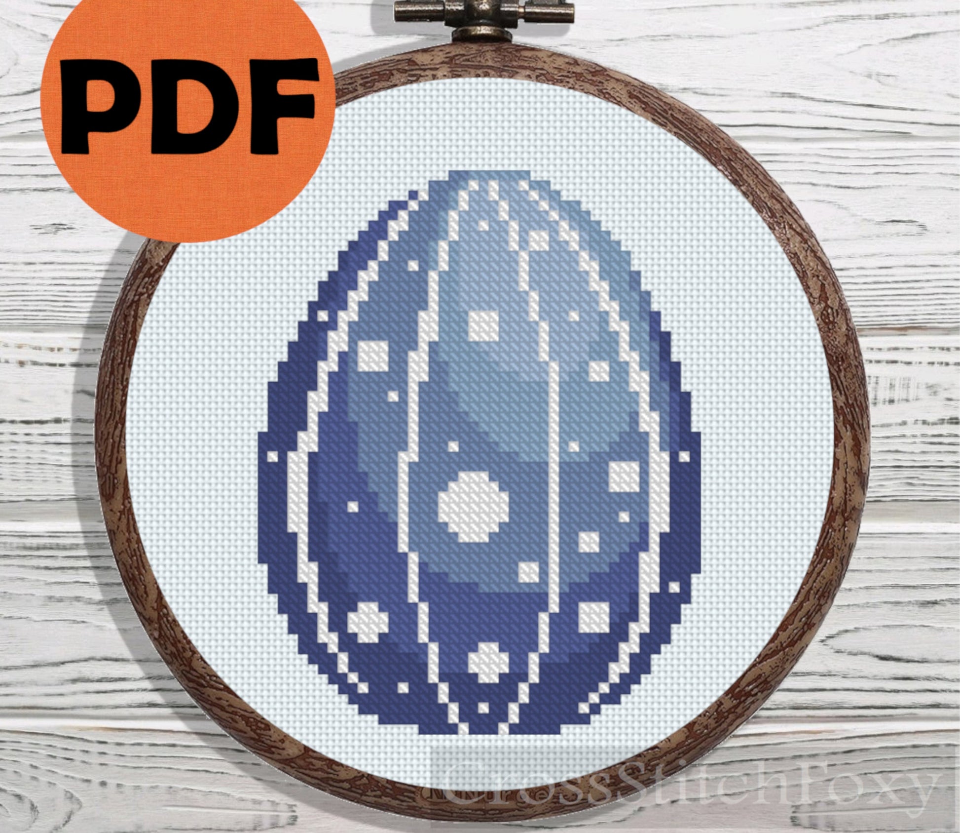 Blue Easter Egg cross stitch pattern