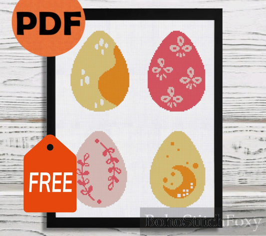 Boho Easter Eggs cross stitch pattern