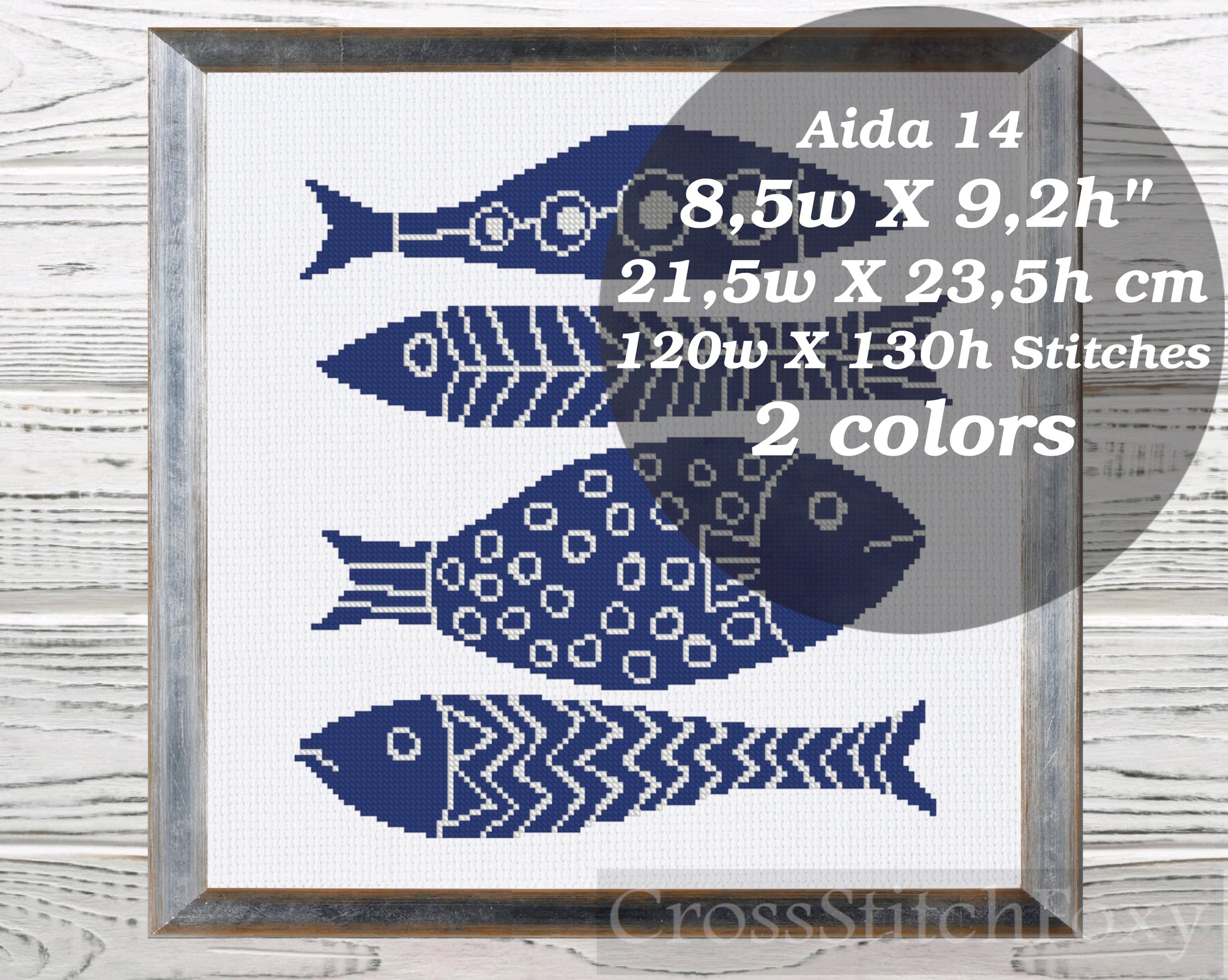 Boho Fish cross stitch pattern