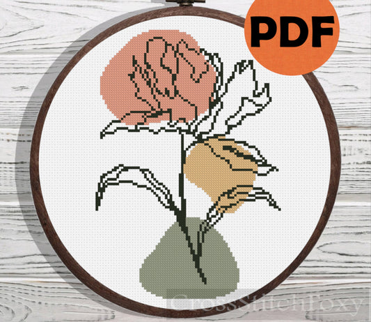 Boho Flower cross stitch pattern