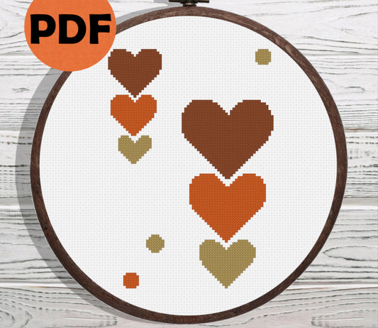 Boho Hearts cross stitch pattern