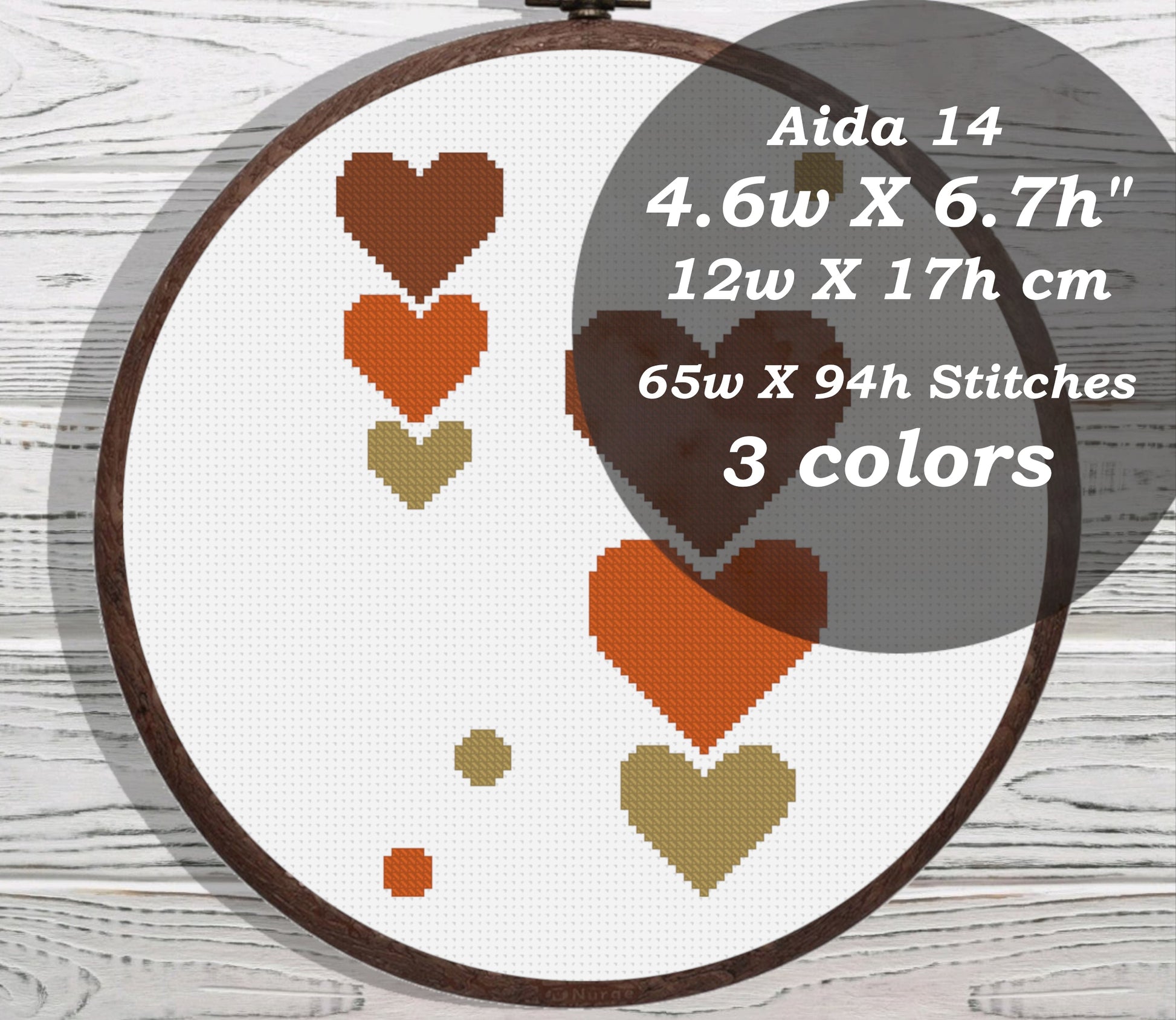 Boho Hearts cross stitch pattern