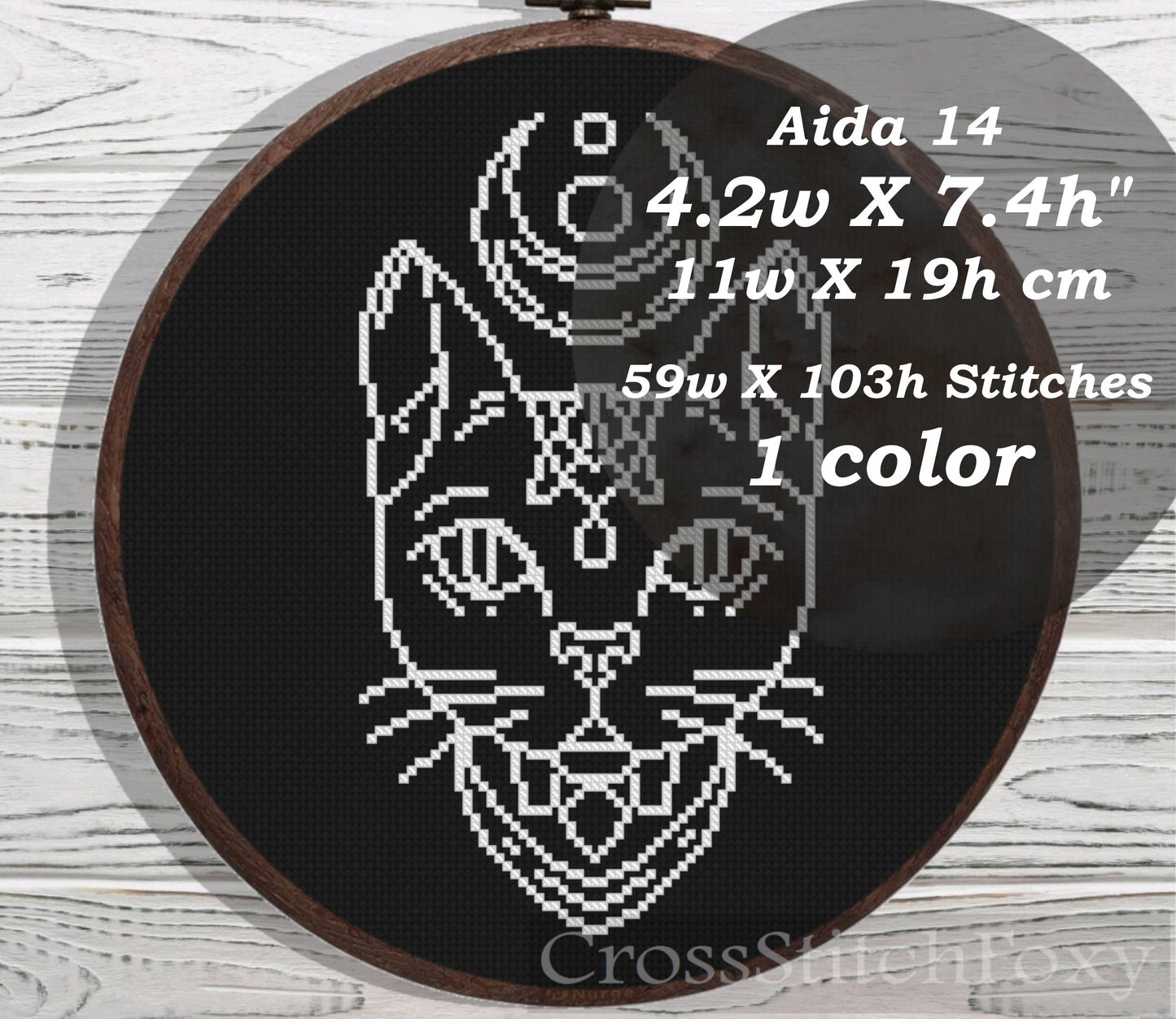 Boho Mystery Cat cross stitch pattern