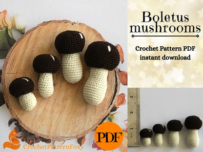 Bolete Mushrooms Crochet Patterns PDF