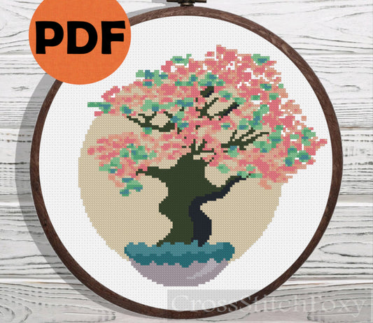 Bonsai Tree cross stitch pattern