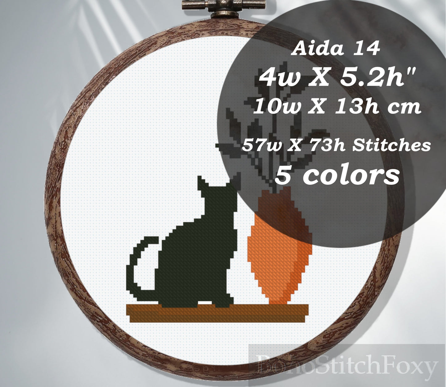 Cat Plant Cross Stitch Pattern