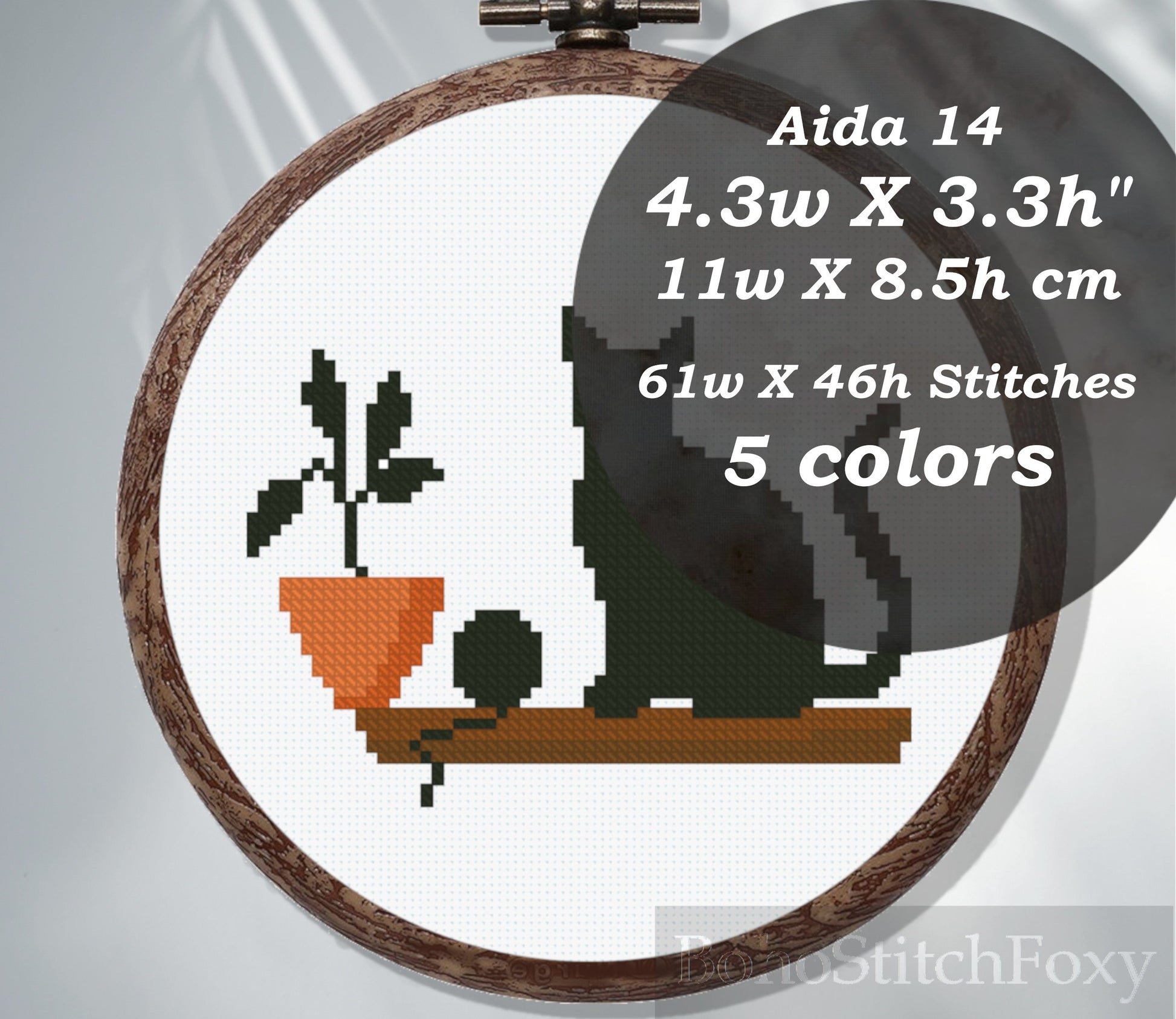 Cat Plant Cross Stitch Pattern