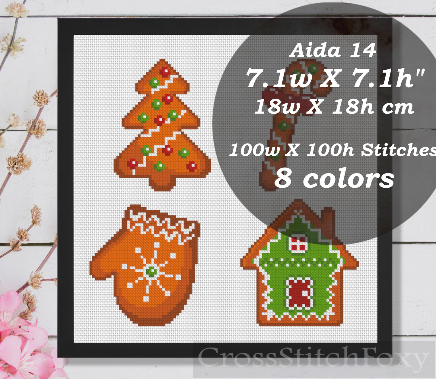 Christmas Gingerbread Cross Stitch Pattern