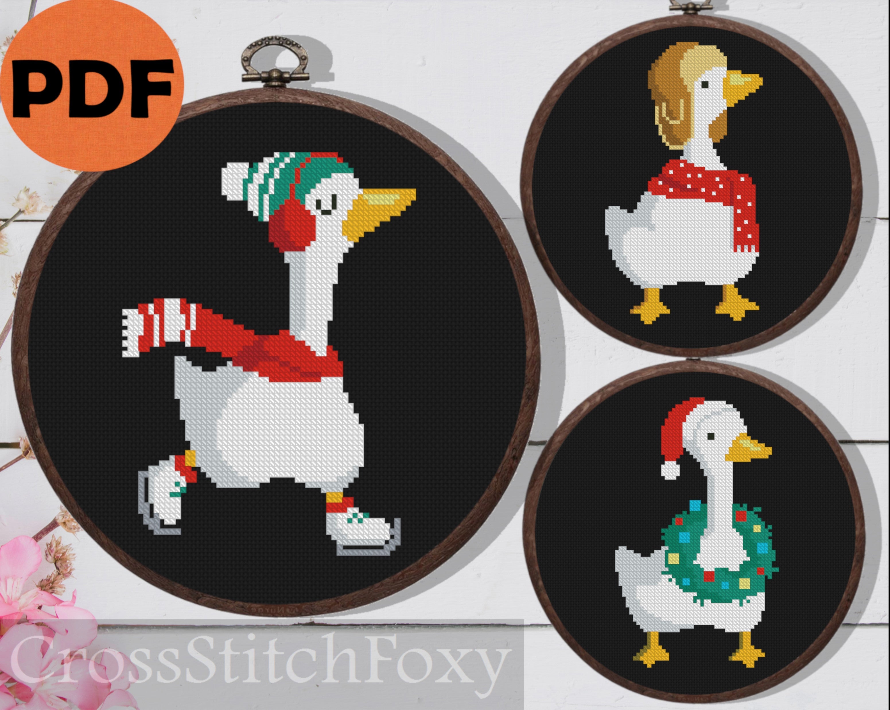 Christmas Goose Cross Stitch Patterns Cross Stitch Foxy Christmas goose cross stitch patterns cross stitch foxy