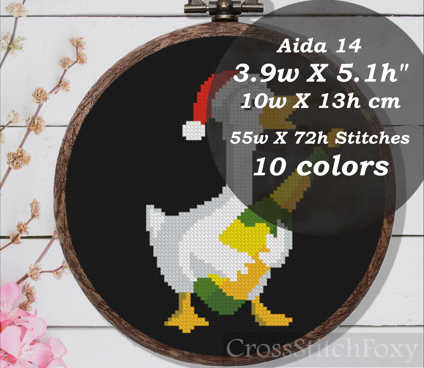 Christmas Goose With Wine Cross Stitch Pattern