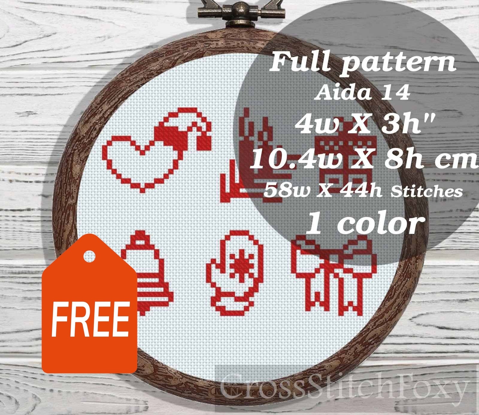 Christmas Mini cross stitch pattern FREE