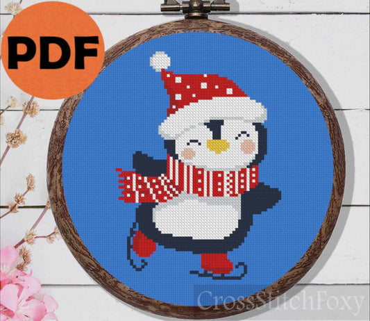 Christmas Penguin Cross Stitch Pattern