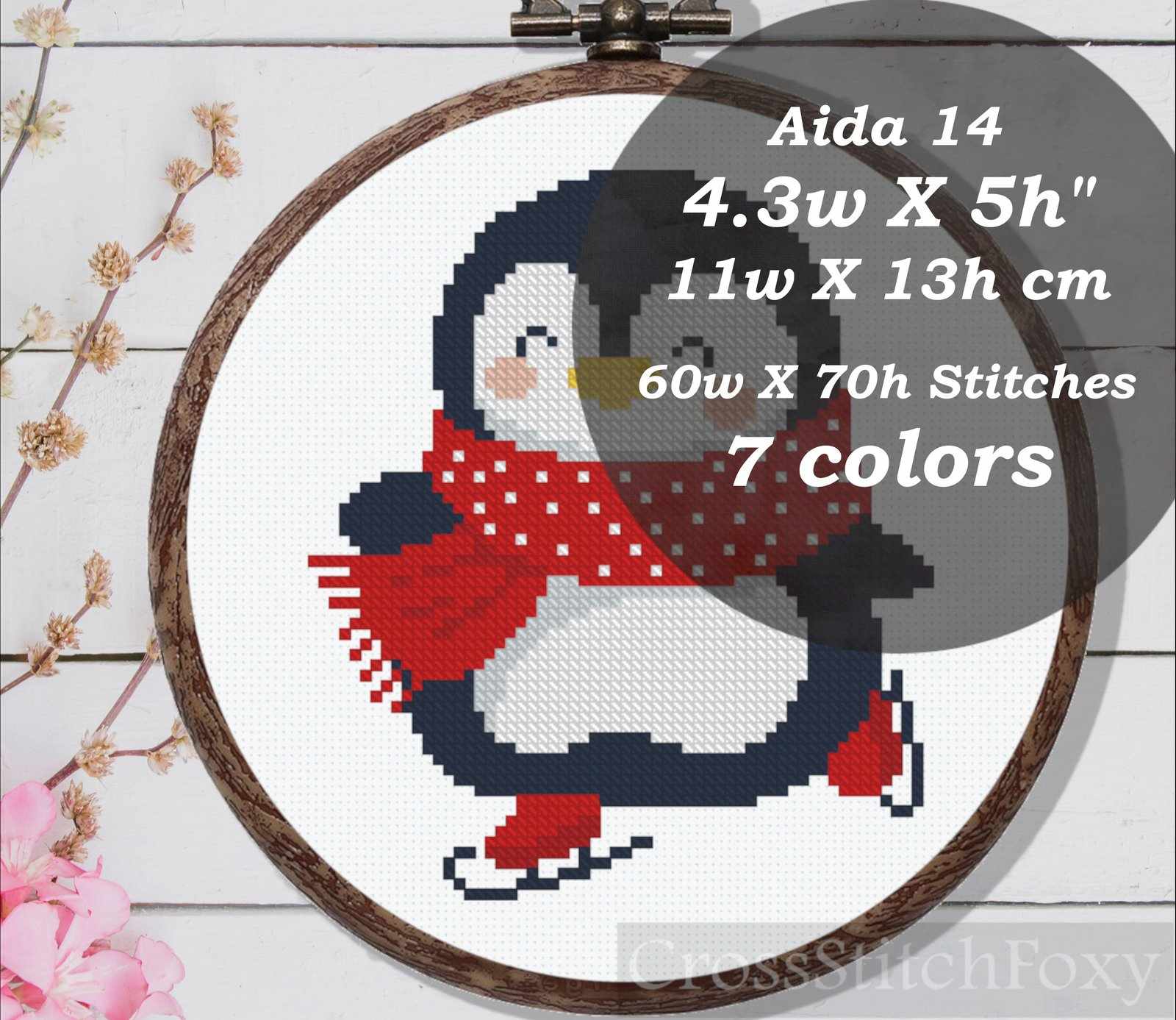 Christmas Penguin Cross Stitch Pattern