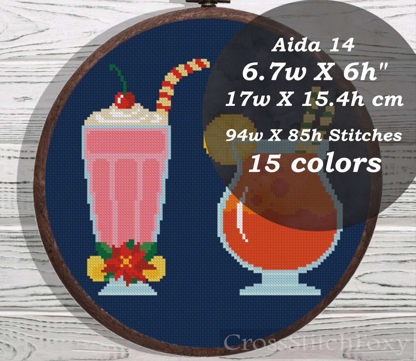 Christmas hot drinks cross stitch pattern