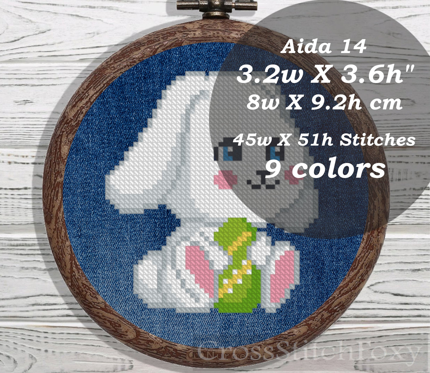 Cute Easter Bunny cross stitch pattern