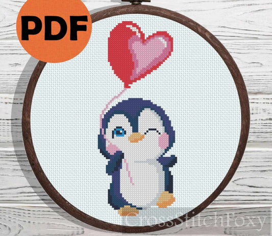 Cute Penguin cross stitch pattern