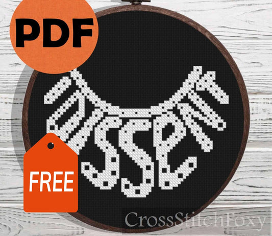 Dissent Collar RBG cross stitch pattern FREE
