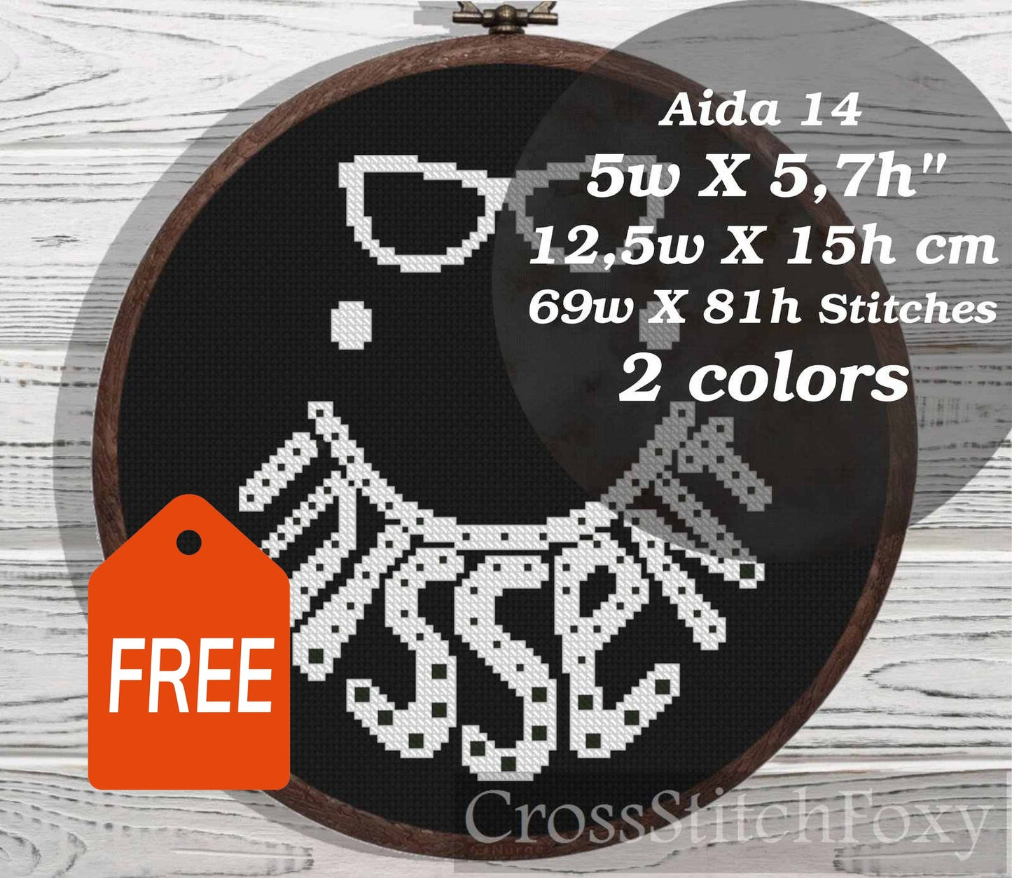 I Dissent RBG cross stitch pattern FREE