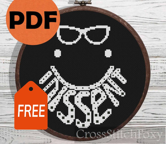 I Dissent RBG cross stitch pattern FREE