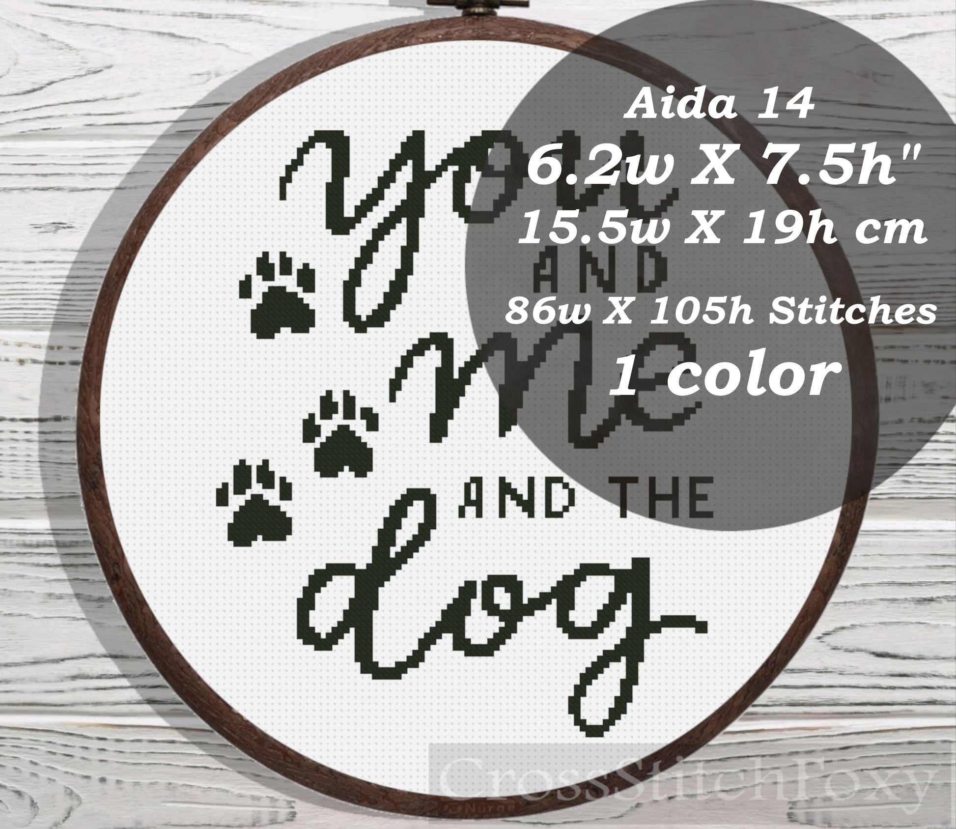 You And Me And The Dog cross stitch pattern
