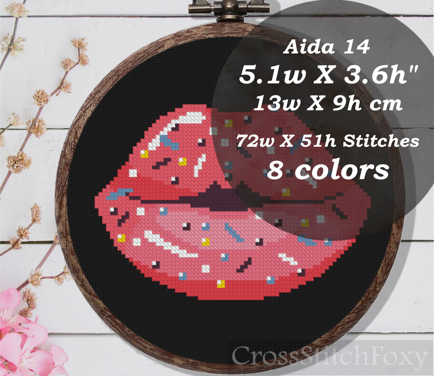 Donut Lips Cross Stitch Pattern