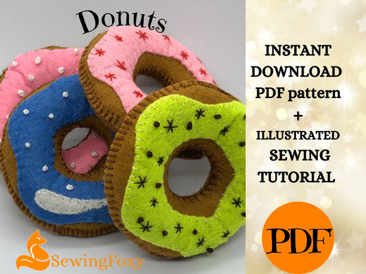 Donuts Felt Toy Food Sewing Pattern