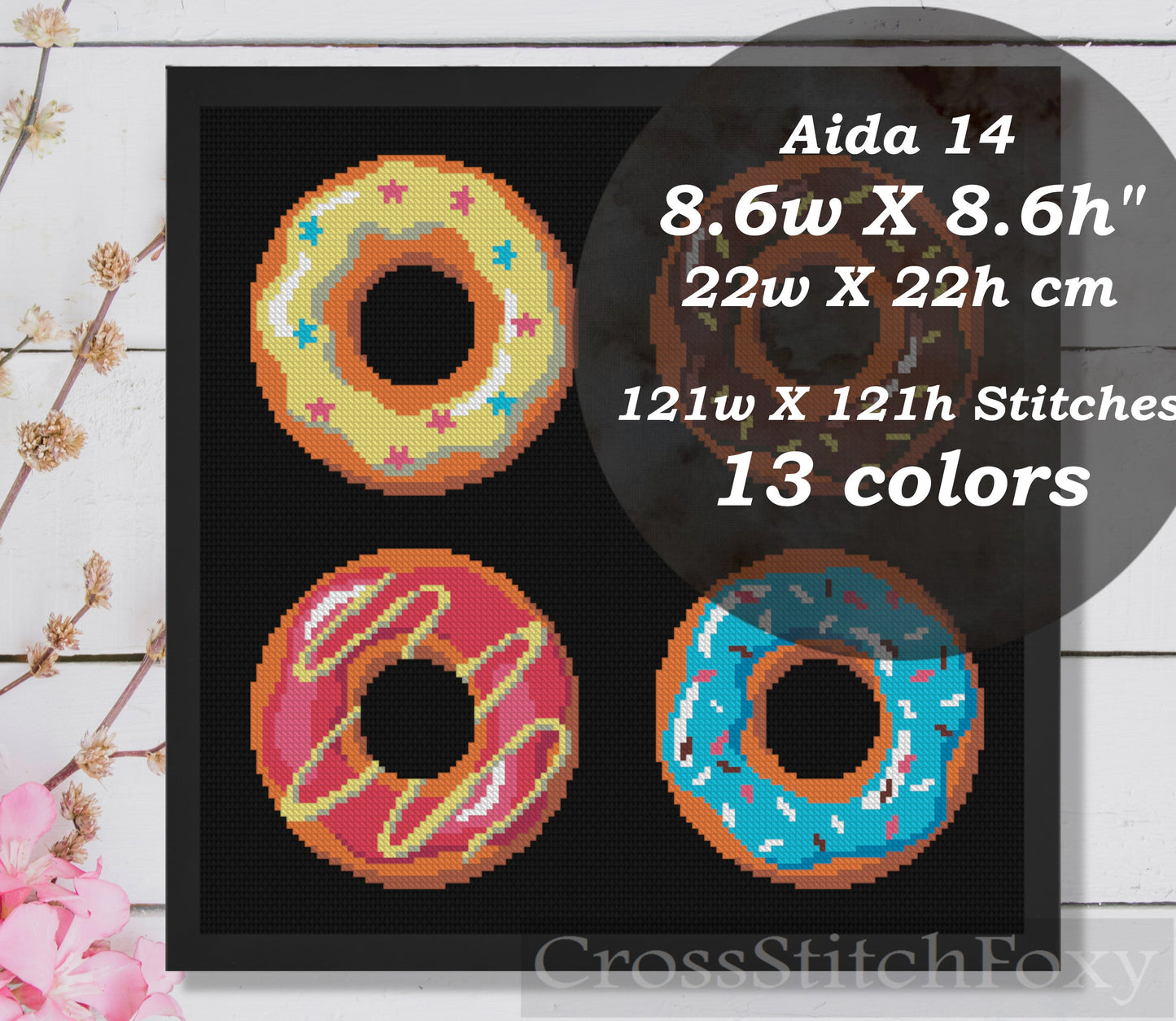 Donuts cross stitch pattern