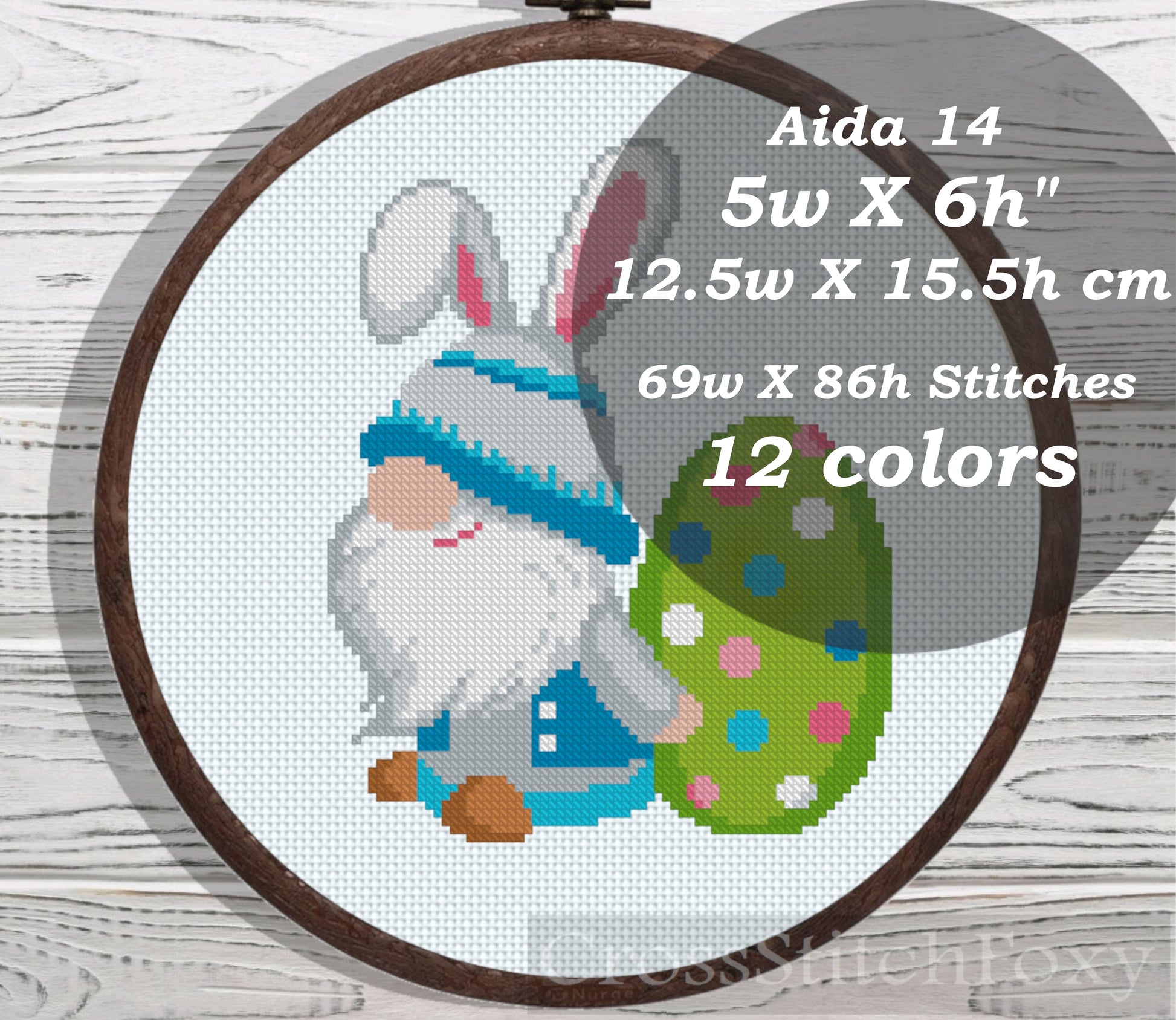 Easter Gnome cross stitch pattern