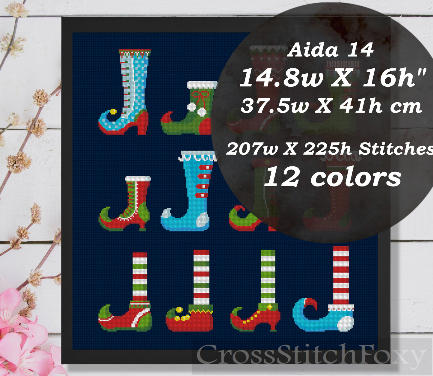 Elf Shoes Cross Stitch Pattern