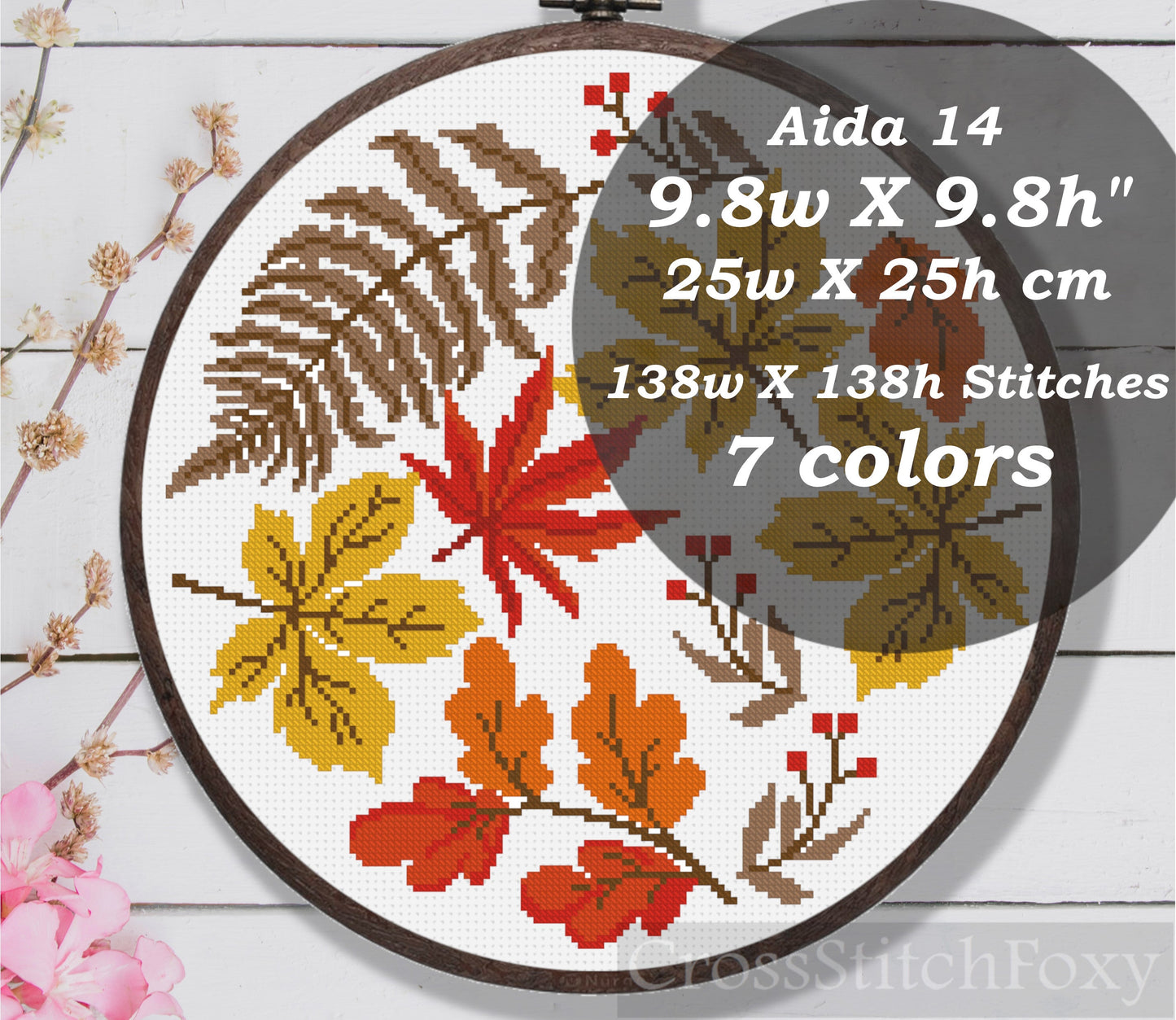 Fall Leaves Cross Stitch Pattern