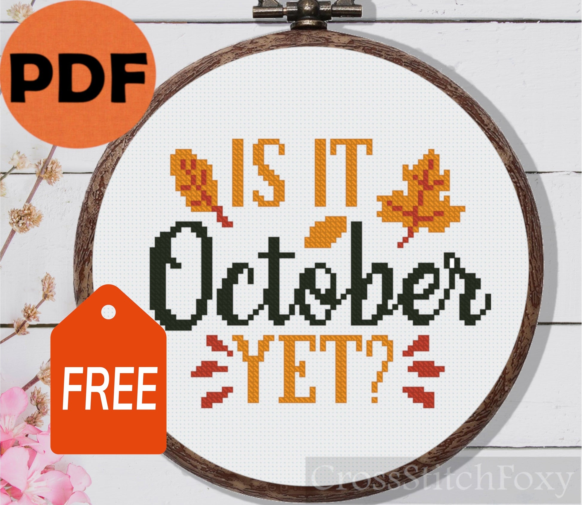 Fall Quote Cross Stitch Pattern FREE