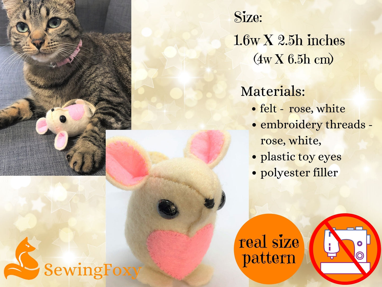 Felt Mouse Toy Sewing Pattern