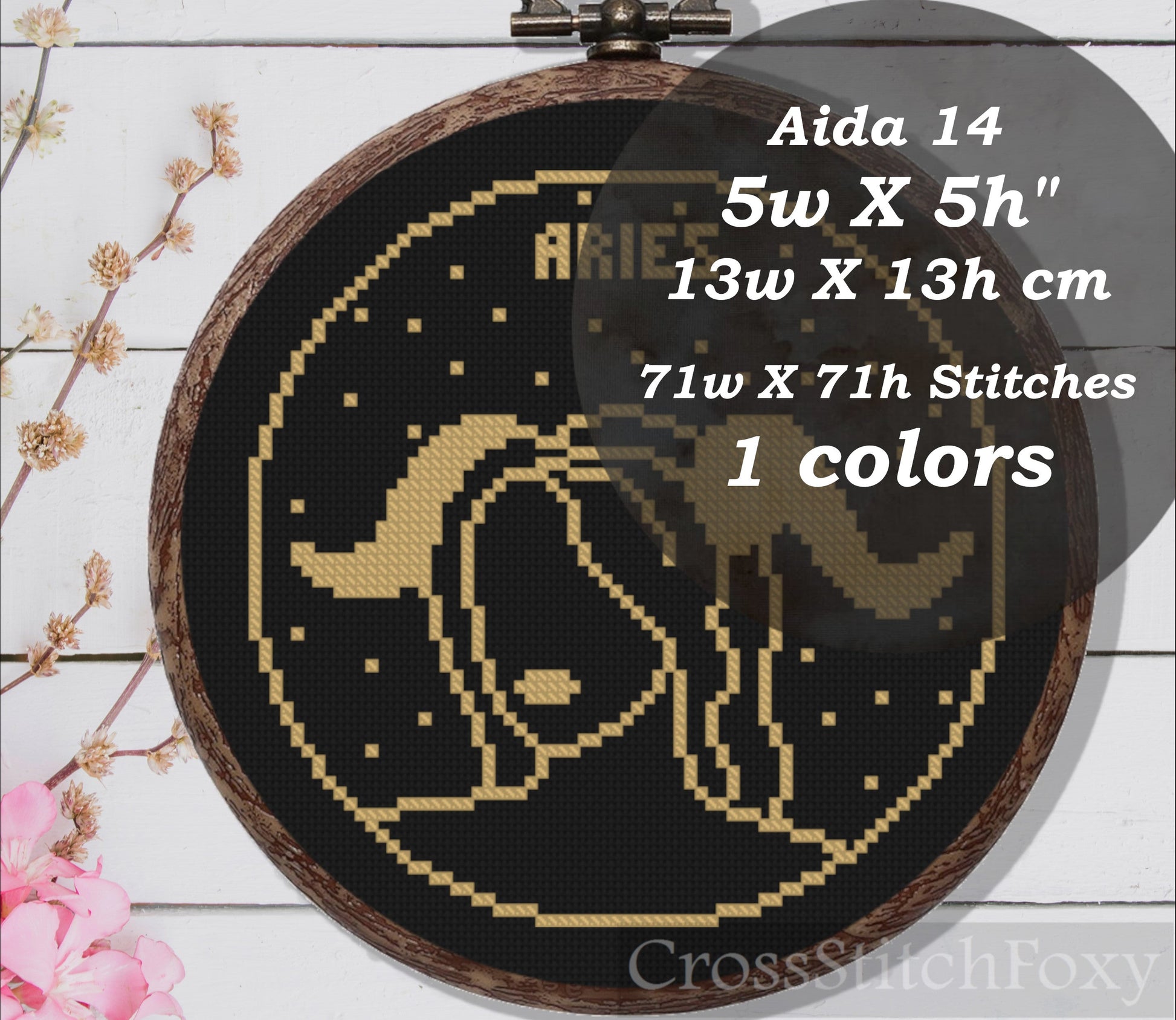 Female Aries Zodiac cross stitch pattern