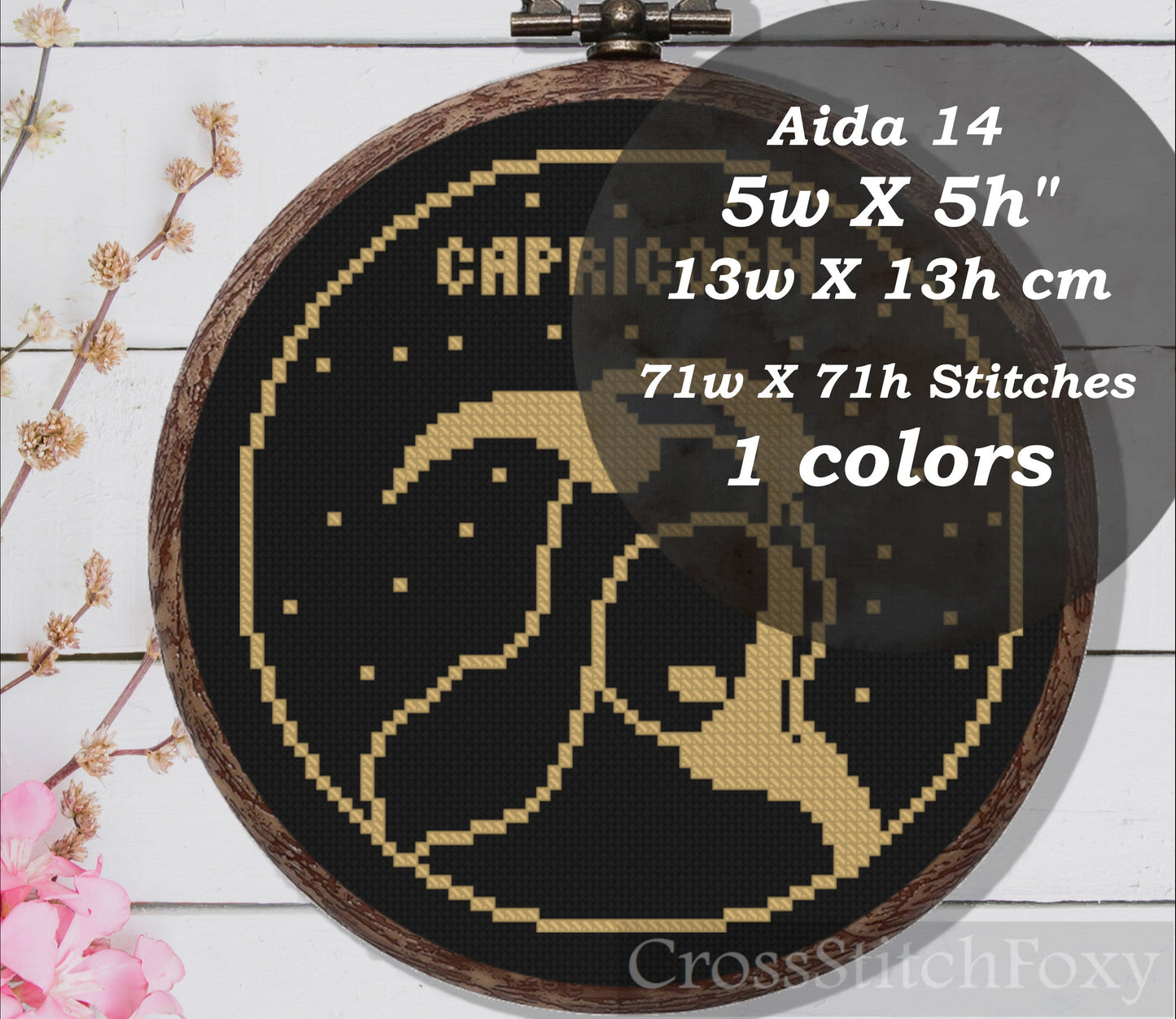 Female Capricorn Zodiac cross stitch pattern