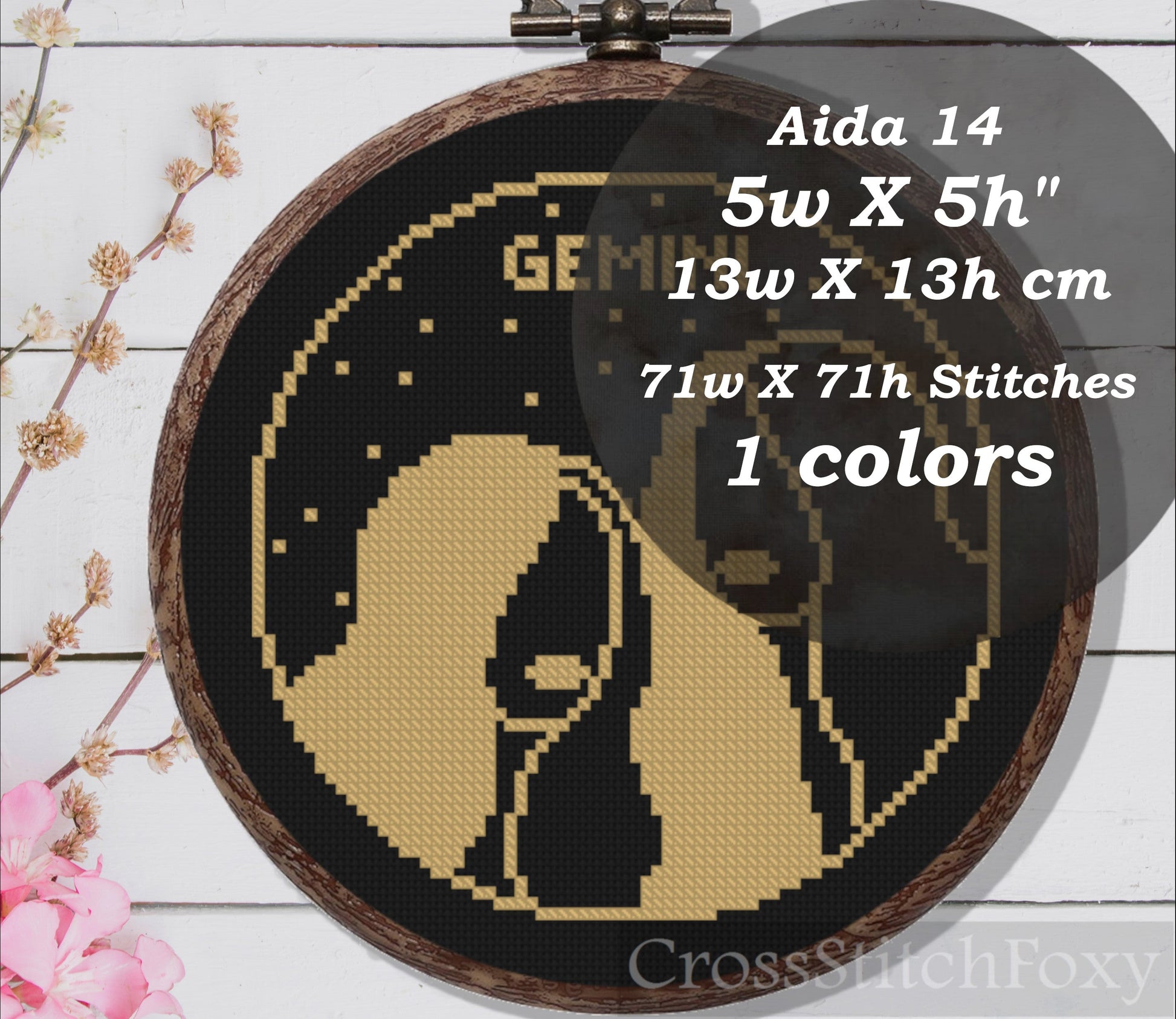 Female Gemini Zodiac cross stitch pattern