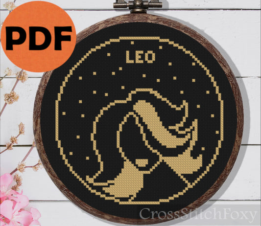 Female Leo Zodiac cross stitch pattern