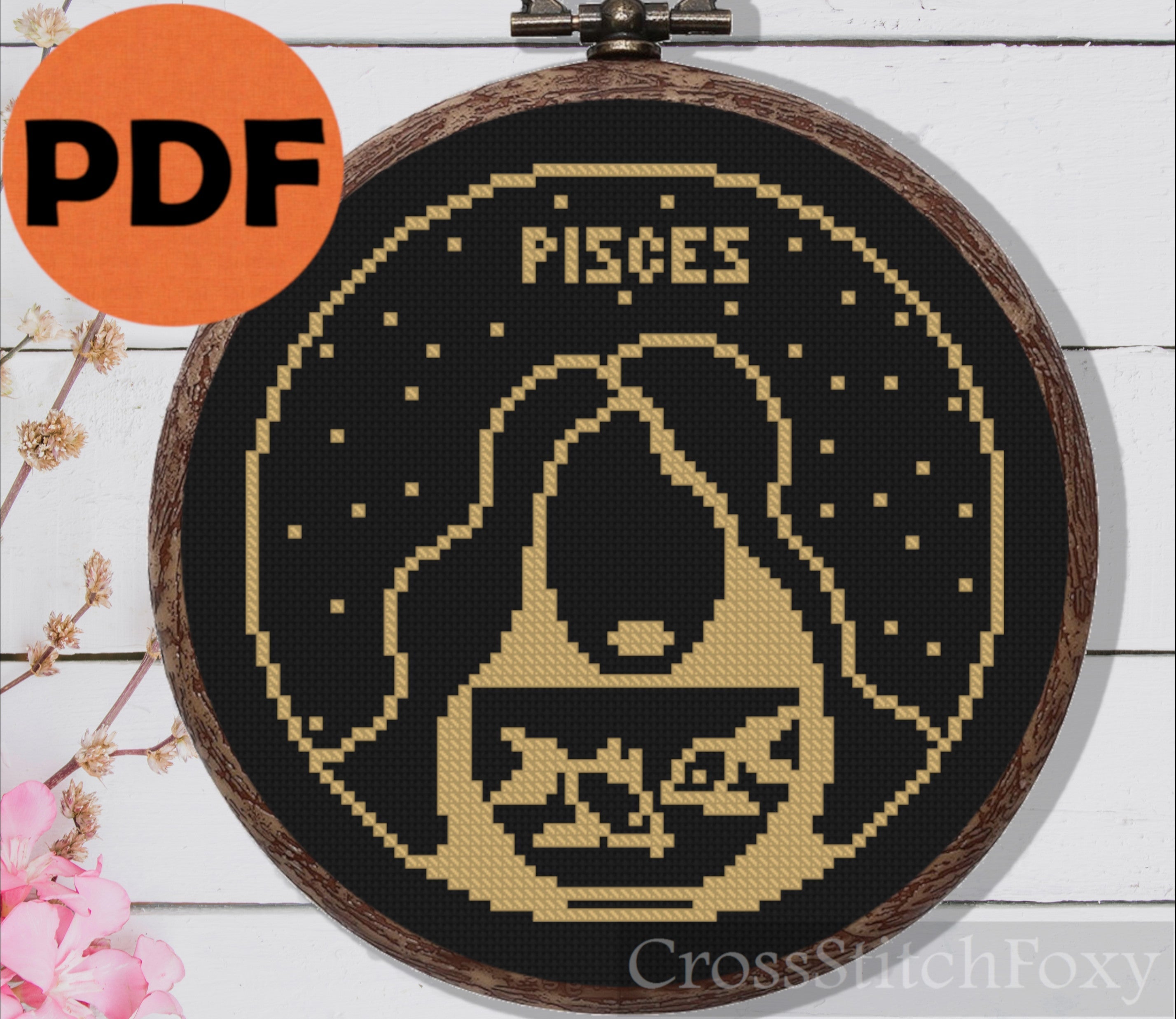 Female Pisces Zodiac cross stitch pattern – Cross Stitch Foxy